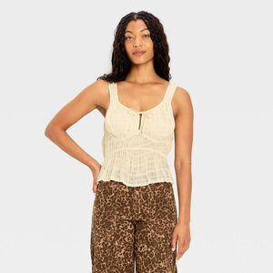 Future Collective - Women's Gathered Corset Top - Future Collective Cr Cream